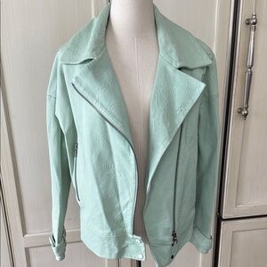 J Brand Mint lamb leather  Jacket